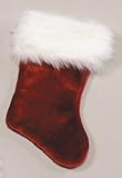 Velvet Plush Christmas Stocking (Burgundy)