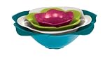 Zak Designs - 2008-H590 - Aqua - Set de 4 Mini Saladiers Rose Emboitables du L Au S : Bleu Aqua/ Blanc / Vert / Framboise