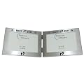 ' Baby's 1st Scan Picture & Baby's 2nd Scan Picture ' - Twin Folding Photo Picture Frame Baby Christening Gift - 5 x 3.5 " - Brushed Aluminium Satin Silver Colour