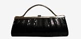 Mandarini Black Sequin Leopard Print Hardbody Clutch or Evening Bag -- SwankySwans