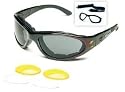 Body Specs Sunglasses or Goggles BSG Black with Red Flames Frame 3 Lens Set
