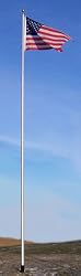 16' AEP Silver Telescoping Elite Flagpole w/ Flag