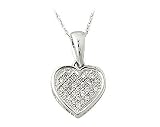 Diamond Pave Heart Pendant in 10K White Gold