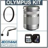 Olympus M.zuiko Digital ED 40-150mm f/4.0-5.6 R Camera Lens - Silver - Bundle - with Pro Optic 58mm MC UV Filter, Lens Cap Leash, Professional Lens Cleaning Kit