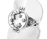Sterling Silver Man on the Moon Star Poison Ring (Size 5,6,8,9)