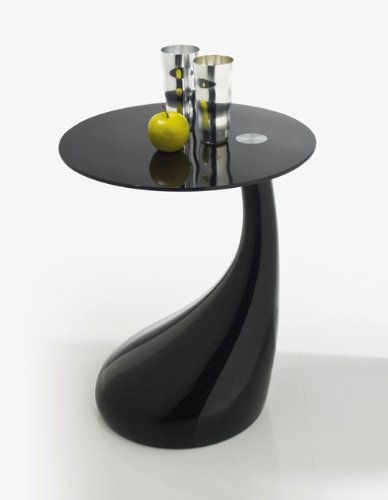 Design Klassiker Beistelltisch TEAR Hochglanz Schwarz/Schwarz