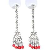 Silver Coral AUSTRIAN CRYSTAL CHANDELIER Drop Earrings