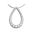 14K White Gold Diamond Pendant - 1.00 Ct.