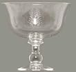 Individually Hand Etched Fern Glass Compote 6 1/2"H, 6 3/4"D