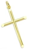 14K Yellow Gold Plain Religious Cross Charm Pendant