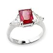Women's Rosette Ruby Cubic Zirconia Special Plating Ring, Size: 5-10 Sterling Silver .925