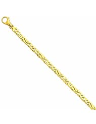 Genuine 14K Yellow Gold 6.5Mm Polished Fancy Link Bracelet 8.25 Inches 100% Satisfaction Guaranteed.