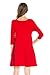 Junky Closet Women's 3/4 Sleeve Solid Side Pocket A-Line Tunic Dress