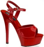 Kiss209 by Pleaser Sexy Red 6 Heel Platform Dancer Shoes