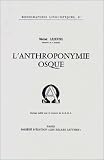 L\'anthroponymie osque