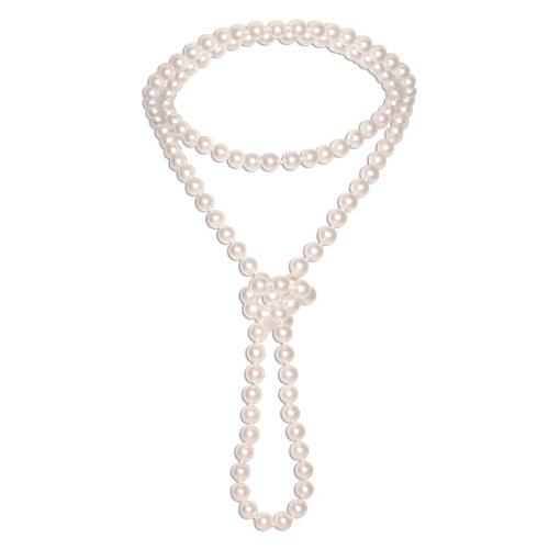 Akoya Round White Pearls Endless Necklace