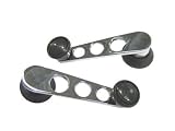 CUSTOM WINDOW CRANKS, CHROME WITH BLACK KNOB, PAIR, FITS ALL CARS 1968-79