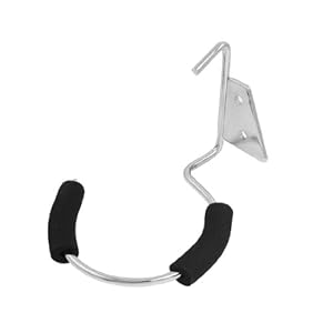 Rosallini Wall Mount Metal Single Coil Ring Hair Blower Dryer Holder Black