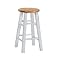 Round-Top Barstool- White/ Natural(24")