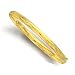 14k Yellow 5 mm Diamond-Cut Flower Motif Bangle - 7 Inch
