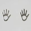 Healing Hand Stud Earrings in Sterling Silver, #2628