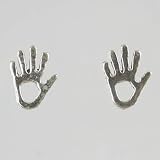 Sterling silver healing hand stud earrings, #2628