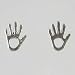 Sterling silver healing hand stud earrings, #2628