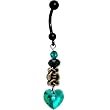 Handcrafted Emerald Celtic Vintage Crystal Heart Belly Ring