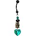 Handcrafted Emerald Celtic Vintage Crystal Heart Belly Ring