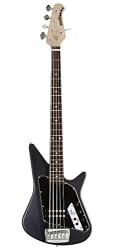 Ernie Ball Music Man Big Al 5 String Bass - Single Humbucker Sapphire Black Rosewood Fretboard Black Pickguard