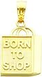 14K Gold Born to Shop Shopping Bag Charm