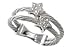 Jewelry : 18K White Gold Double-Strand Wire Ring, Enhanced with Star-Shape Pave Diamonds.