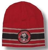 SOCIAL DISTORTION - Skelli - Red And Gray Patch Beanie Hat - One Size Fits All