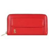Roberta di Camerino Women's Red Logoed Italian Leather Concertina Zip Wallet