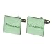 Ring Bearer Green & Silver Coloured Square Cufflinks with Free Gift Box - Ringbearer Wedding Gift (Pic shows Groomsman design)