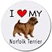 I Love My Norfolk Terrier Round Mouse Pad