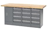 12 Drawer/1 Cabinet Workbench-Maple