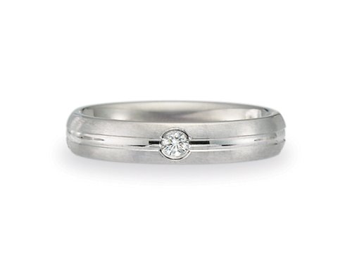 0.06 cts 4mm Comfort Fit Diamond Wedding Band - 14kt White or Yellow Gold