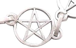 Light Comfortable Pentagram Stars Real Pewter Bracelet