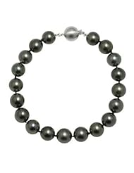14K White Gold 8" "AA" Quality Pearl 9-11.5mm Natural Color Tahitian Bracelet