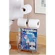 Chrome Toilet Paper Stand with Magazine Rack
