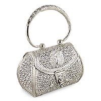 Sterling silver purse Regal Peacock