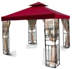 New MTN Gearsmith 10'x10' 2-Tiered Replacement Garden Gazebo Canopy Top Sun Shade - Burgundy