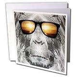 Perkins Designs Characters - Bigfoot In Shades Bigfoot or Sasquatch is pictured in style wearing sunglasses - Greeting Cards-12 Greeting Cards with envelopes