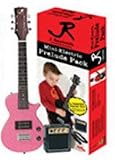 J. Reynolds LP Style Mini Electric Guitar Package, Pink