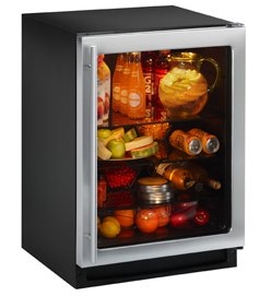 2175RCGS-00 U-Line 2000 Series Undercounter Glass Door Refrigerator - Reversible Hinge - Stainless Steel