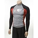 O'Neill men's long sleeve rashguard Men's XXL Metal gray/dark red/black