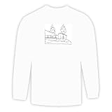 Long Sleeve T-shirt with "black and white", Latvia, trees Large White