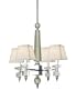 Candice Olson Cluny 4 x 40-Watt Light Chandelier, Chrome with Strong Crystal Accents and Beige Poly/Silk Shades