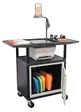 Pegasus Stand-up Overhead Projector Cart with Dual Side Shelves with Cabinet